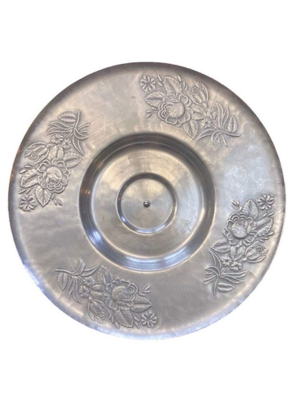 Vintage Everlast Forged Aluminum Hammered Rose Lazy Susan 14.5”